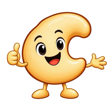 Excited CashewBack mascot giving a thumbs up